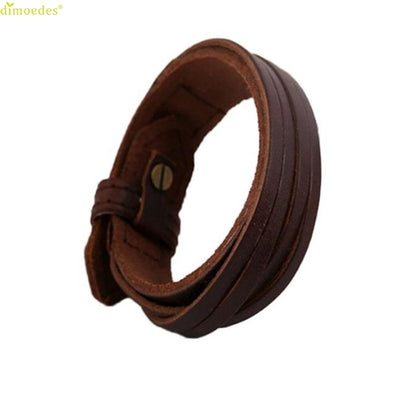 Viking/Norse Leather Wrap Cuff Brown or Black Bracelet
