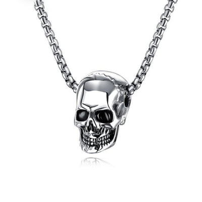 Skull Pendant 1" Stainless Steel 3 Colors w/ 21" Necklace