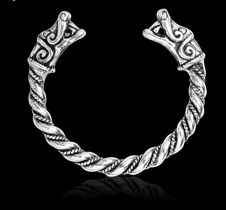 Unisex Open Dragon Bangle Bracelet Silver Color Viking Jewelry! A Worthy Addition To A Viking Collection! - Viking Jewelry Life