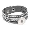 Snap Button Gray Leather Bracelet Uses 18/20 mm Snap Buttons Unisex