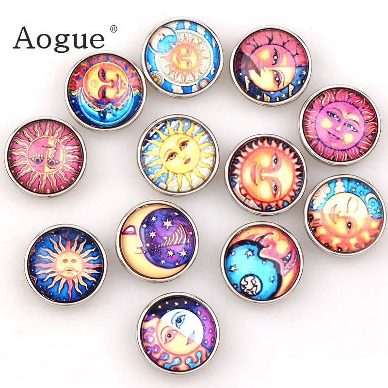 Sol Sun Leo 12 pcs Quality 18mm Mixed Snaps Buttons for Snap Button Jewelry