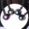 Rainbow Black Obsidian Mystic Stone 16/18/20 mm Necklace Positive Energy Health Love Unisex