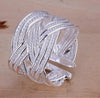 Viking/Norse Silver Braided 925 Sterling Silver Adjustable Ring Unisex