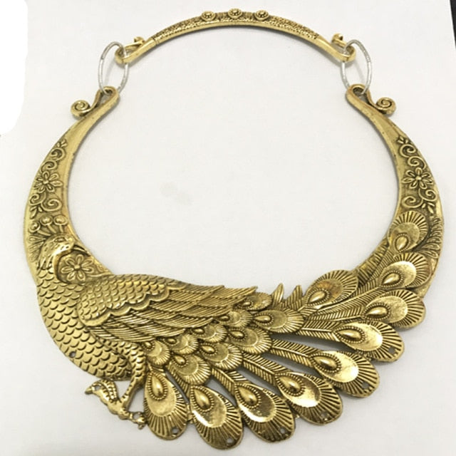 Retro Peacock Copenhagen 4 Colors Zinc Alloy Collar Necklace