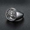 World Tree Silver or Gold Stainless Steel Ring 7-15 Unisex
