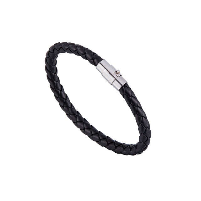 Braided Leather Bracelet 15 Colors Magnetic Closure Unisex