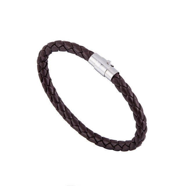 Braided Leather Bracelet 15 Colors Magnetic Closure Unisex