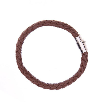Braided Leather Bracelet 15 Colors Magnetic Closure Unisex