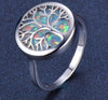 Yggrasil World Tree White Opal & 925 Sterling Silver Ring