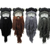 Viking Funny Winter Beanie w/Horns & Beard Black, Brown or Dark Gray