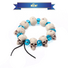 Skull & Blue Lava Stone Bead 16cm Unisex Bracelet