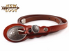 Ocean Wave Embossed Leather Thin Belt Black, Red & Camel Retro Buckle 32"-38"