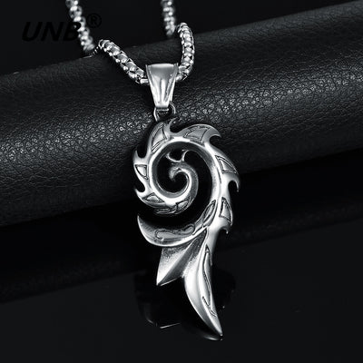 Viking/Norse Dynamic Silver Stainless Steel Pendant w/ 24" Necklace Unisex