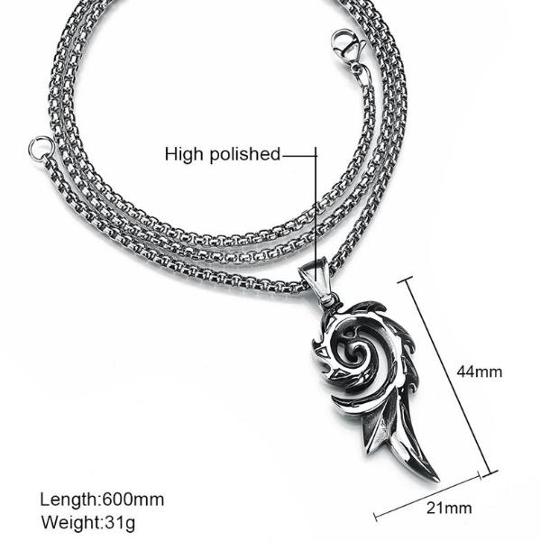 Viking/Norse Dynamic Silver Stainless Steel Pendant w/ 24" Necklace Unisex