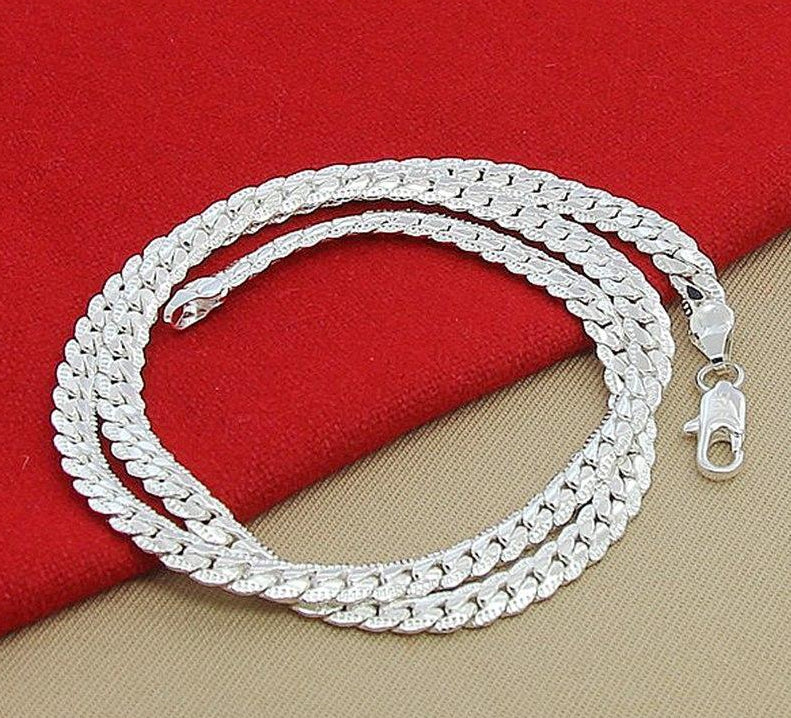 High Quality 6MM 925 Sterling Silver 20 Inch Chain Necklace
