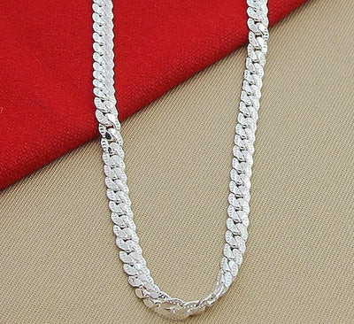 High Quality 6MM 925 Sterling Silver 20 Inch Chain Necklace
