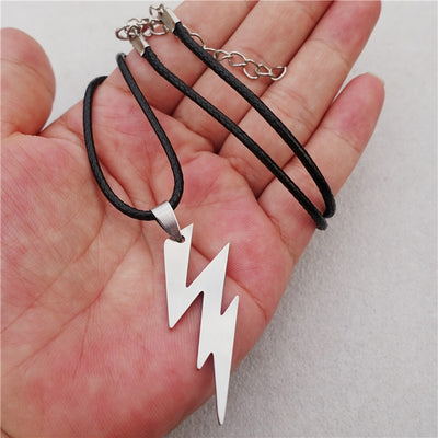 Lightning of Thor Stainless Steel Silver Pendant 18" Cord or 20" Necklace