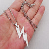 Lightning of Thor Stainless Steel Silver Pendant 18" Cord or 20" Necklace