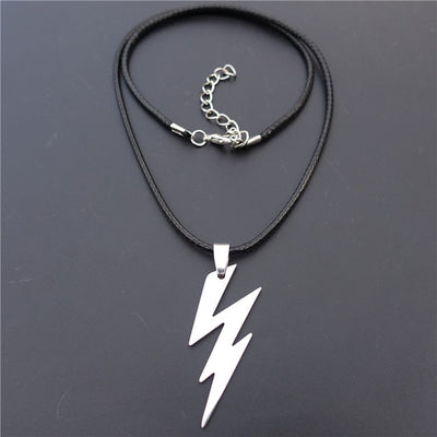 Lightning of Thor Stainless Steel Silver Pendant 18" Cord or 20" Necklace