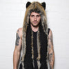 Viking Animal Hat Polyester Fur Hood Scarf w/ Pockets Hat