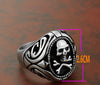 Skull and Cross Bones Stainless Steel Black & Silver Sizes 8-13 Ring