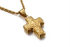 Vintage Cross Silver/Gold Stainless Steel Pendant and 18/20/22/24" Singapore Necklace