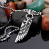 Raven Wing & Sun Cross Silver Stainless Steel 20/22/24" Necklace