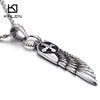 Raven Wing & Sun Cross Silver Stainless Steel 20/22/24" Necklace