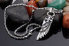 Raven Wing & Sun Cross Silver Stainless Steel 20/22/24" Necklace