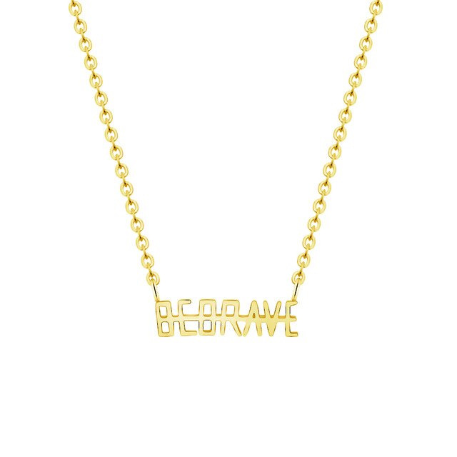 Be Brave Motivational Gold or Silver Stainless Steel Necklace