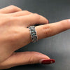 Viking Wolf Blue CZ Stainless Steel Size 7-11 Ring