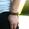 Real Leather & Braided Hemp Rope Bracelet 8"