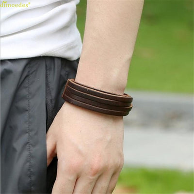 Viking/Norse Leather Wrap Cuff Brown or Black Bracelet