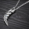 Cool Wolf Stainless Steel Pendant Blue Crystal 22” Necklace