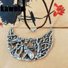 Vintage World Tree, Wolf & Owl Alloy Pendant w/ Leather Cord Necklace