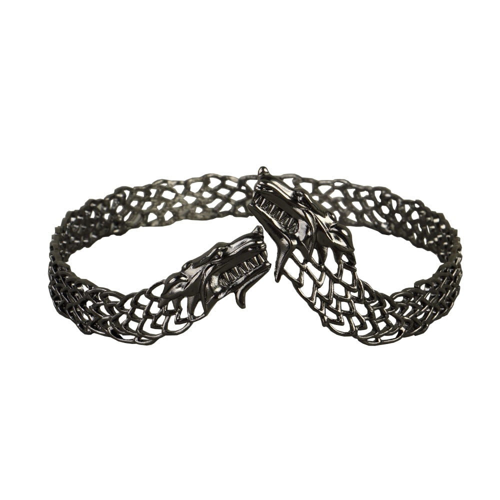 Two Wolves Blackened Metal Zinc Tiara/Headdress