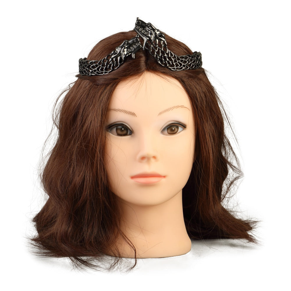 Two Wolves Blackened Metal Zinc Tiara/Headdress