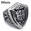 Warrior Shield Silver Stainless Steel Ring Size 7-13 Men Women