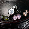 4 Color CZ Set Stainless Steel Silver, Gold or Rose Earrings