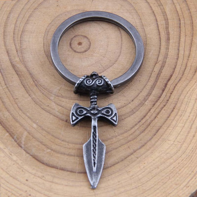 Talisman Norse Viking Sword Amulet Keychain Pendant! Choice of Antique Silver, Bronze, Black Or Copper! - Viking Jewelry Life