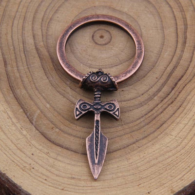 Talisman Norse Viking Sword Amulet Keychain Pendant! Choice of Antique Silver, Bronze, Black Or Copper! - Viking Jewelry Life