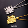 Square Ancient Cross Gold or Silver Stainless Steel Pendant and 20 " Necklace