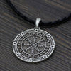 Viking Helm of Awe Icelandic Rune Silver Zinc Pendant Cord Necklace Unisex