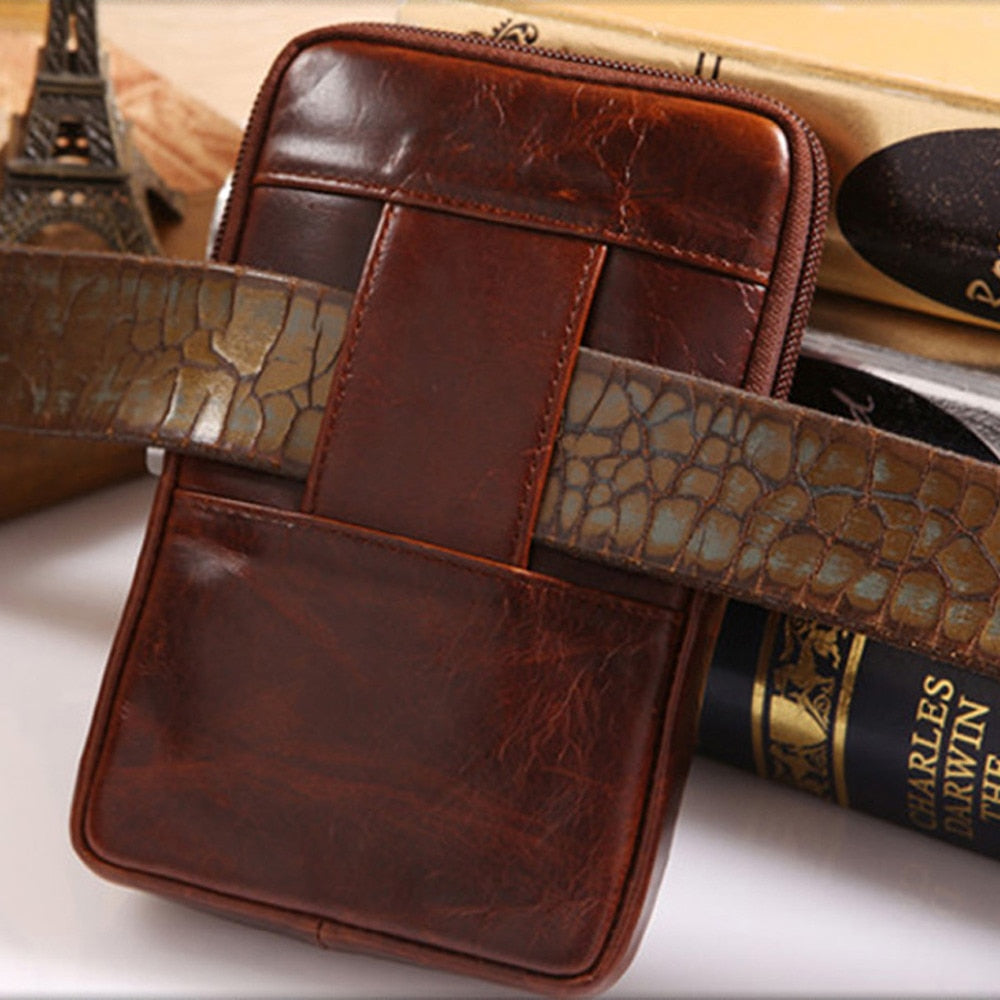 New Genuine Leather Vintage Belt or Waist Bag Purse Cell Phone Concert Bag