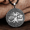Viking Yggdrasil World Tree Zinc Silver or Bronze Pendant Rope Necklace