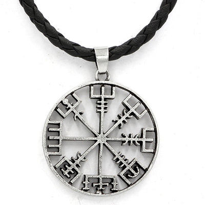 Women Men Viking Runes Vegvisir Compass Pendant Necklace Viking Odin's Symbol of Norse Runic Jewelry - Viking Jewelry Life