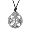 Viking/Norse Silver-Tone Zinc Knot Design Pendant with Adjustable Black Cord Unisex