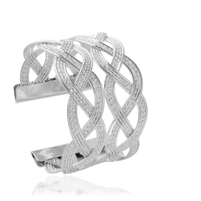Viking Double Braid Gold or Silver Zinc Cuff Bracelet