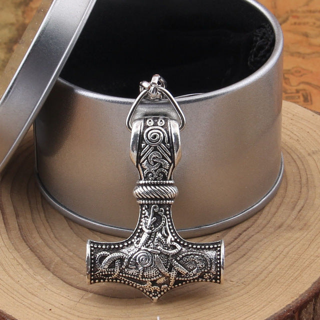 Viking Keychain Pendant Thor's Hammer Mjolnir!  Keep Your Keys Handy! - Viking Jewelry Life