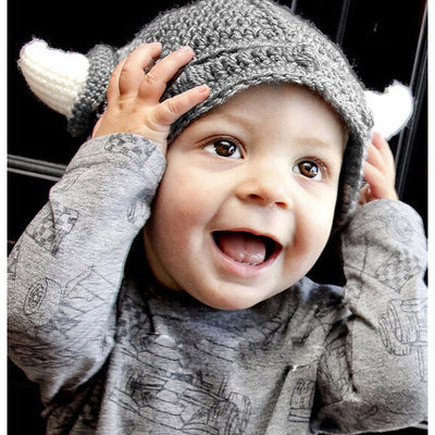 Baby Kids Viking Helmet Winter Hat Cotton T-Shirts/Hats
